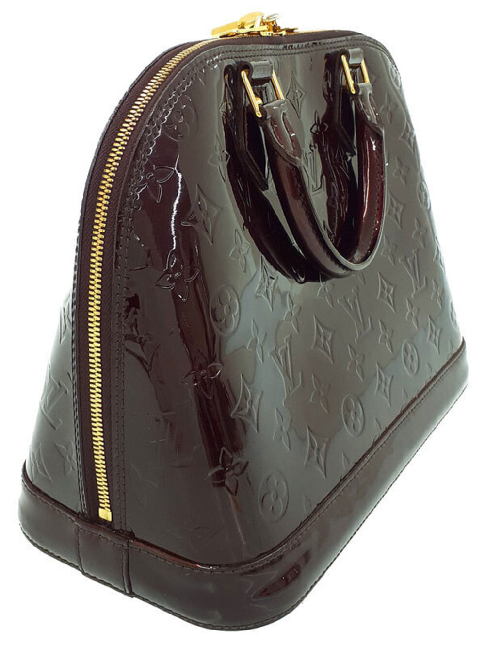 Louis Vuitton Alma Monogram Vernis Handbag Brown